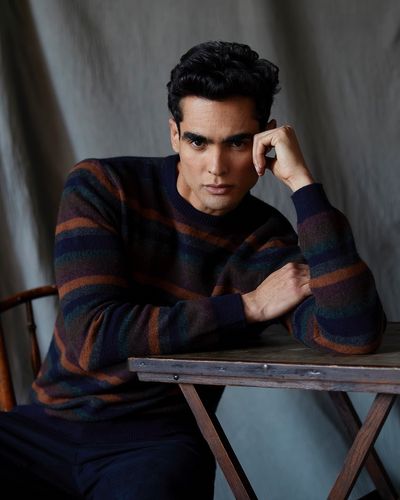 Paul Costelloe Living Brushed Stripe Crew-Neck